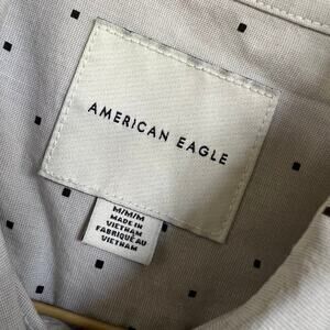 American Eagle, button down, gray print shirt, long sleeve, men's size M